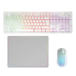 Mars Gaming Combo MCPWXWES Teclado H-Mech Ratón Ergonómico Alfombrilla Gaming Inalámbrico RGB Blanco Precio: 44.68999964. SKU: B1JXXLKYA6