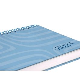 Agenda Espiral Liderpapel Syros A5 2025 Dia Pagina Color Azul Papel 60 gr Catalan