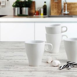 Quid Mug Cerámico Appila 28 cL Blanco Pack 12 Unidades Apilable, Apto Lavavajillas y Microondas