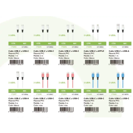 Q-connect Expositor de Mesa para Cables y Cargadores 48 Unidades Surtidas Android iOS