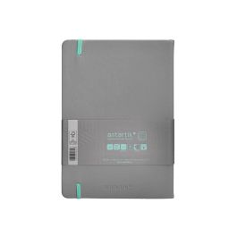 Cuaderno Con Gomilla Antartik Notes Tapa Dura A5 Hojas Cuadricula Gris Y Turquesa 100 Hojas 80 gr Fsc