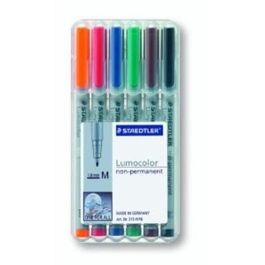 STAEDTLER 315 WP6 Lumocolor Folienstift no permanente de punta M, pack de 6 colores surtidos (Negro, Azul, Marrón, Verde, Naranja, Rojo) Precio: 24.95000035. SKU: B12NBGP7FK
