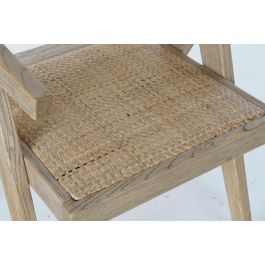 DKD Home Decor Silla Horeca Square Fuyang Vintage Natural 60 x 86 x 56.5 cm Olmo y Ratan (2 Unidades)