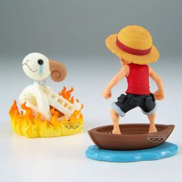 Banpresto BP28928P Figura Coleccionable Pre-pintada One Piece World Collectable Log Stories Monkey D. Luffy & Going Merry PVC ABS 8 cm