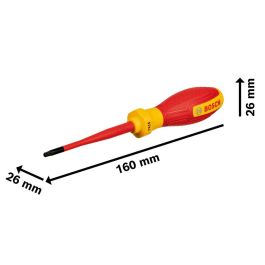 BOSCH AAAKE92906 Destornillador VDE Aislado 1000V, TX15x75, Mango de Elastómero Termoplástico Antideslizante