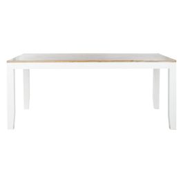 DKD Home Decor Daniela Mesa Comedor Urban Blanco Marron Madera Mango Acacia 100 x 80 x 200 cm