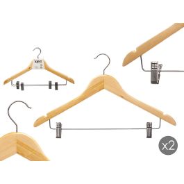Kipit Set 2 Perchas Madera con Pinza para Pantalón 44.5x26.5x5 cm (Set de 24) Precio: 43.68999998. SKU: B1GNCHRMPN