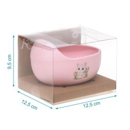 KioKids Cuenco Silicona Bebé Antideslizante con Ventosa Rosa - Lovely Friends, Apto Microondas/Lavavajillas, +6 Meses, 100% Grado Alimenticio, BPA Free