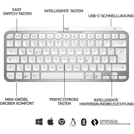 Logitech MX Keys Mini - Tastatur - Hintergrundbeleuchtung Pale Gray