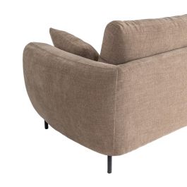 Sofá 3 Plazas Marrón Claro Tejido-Metal 229 X 92 X 88 cm