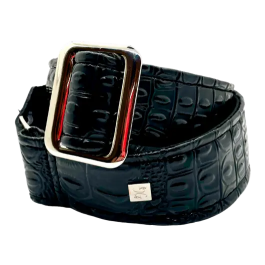 GETM Correa Guitarra Bajo Aussie Gator Black Ajustable hasta 165cm Polipiel Nailon Piel