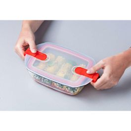 Pyrex Hermético Rectangular Cook&Heat de Vidrio Borosilicato 1.1 L con Tapa Hermética, Apto Horno, Microondas, Congelador y Lavavajillas.