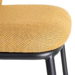 Silla Espiga Mostaza Tejido-Metal Salón 55 X 55 X 78 cm