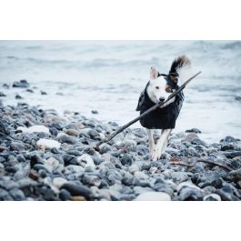 Hurtta Chaqueta Impermeable Drizzle Negro T.20 con Refuerzos Reflectantes y Ajuste Ajustable