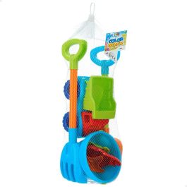 Color Baby Camión de playa 18 cm con pala, rastrillo, cubo y 3 moldes para +18 meses