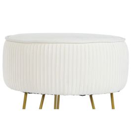 Reposapies Moderno DKD Home Decor Blanco 34.5 x 48 x 34.5 cm