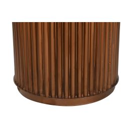 DKD Home Decor Mesa Comedor Moderno Blanco Cobrizo Marmol Metal 110 x 76 x 110 cm