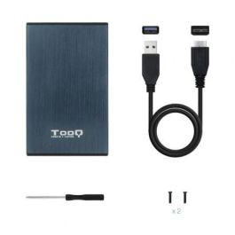 TooQ TQE-2527PB Caja Externa Disco Duro Portátil 2.5" (9.5mm) USB 3.1 Gen 1 hasta 4TB SATA III Aluminio Azul Pacífico