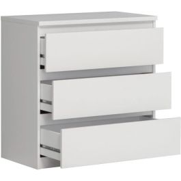 Cómoda CHELSEA 3 Cajones - Color blanco mate - An 77,2 x Pr 42 x Al 79,9 cm Cómoda CHELSEA 3 Cajones - Color blanco mate - An 77,2 x Pr 42 x Al 79,9 cm