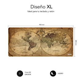 SUBBLIM Alfombrilla Vintage World XL Mouse Pad 900x400x3 SUBBLIM Alfombrilla Vintage World XL Mouse Pad 900x400x3