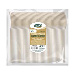 Algon Set de 50 Tenedores de Madera de 16 cm (20 Unidades)