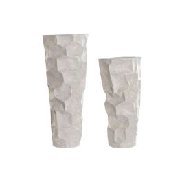 DKD Home Decor Jarrón Moderno de Metal Color Beige 19 cm Ancho x 19 cm Largo x 48 cm Alto - Set de 2 Unidades Precio: 37.79000005. SKU: B14ESRHPCB