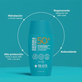 Rilastil DERMAPROTECT Fotoprotector Ultraligero SPF50+ 50 ml - Protección UVA/UVB, Resistente al Agua