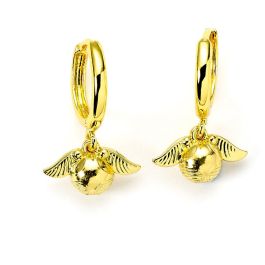 THE CARAT SHOP Pendientes Harry Potter Snitch Dorada Aros Inspirados en Quidditch Sin Níquel