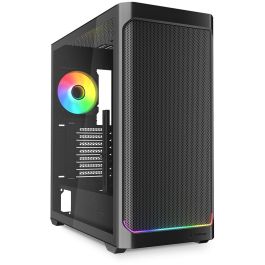 Sharkoon AK4W RGB ATX - Caja de Ordenador con Cristal Templado, Negro