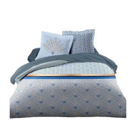 HOME LINGE PASSION Juego de edredón Luxor - 1 funda nórdica 240 x 260 cm + 2 fundas de almohada 65 x 65 cm - Azul y blanco Precio: 43.49999973. SKU: B17V5X8HY7