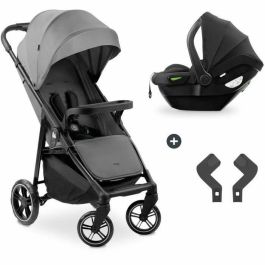 Hauck HAU1731474594460 - Set de viaje 2 en 1 Shop N Care: Cochecito, Silla de auto y Adaptadores, 4 ruedas, Gris