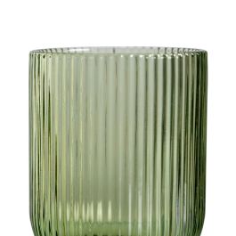 Vaso Verde Cristal Decoración 7,60 X 7,60 X 9,40 cm