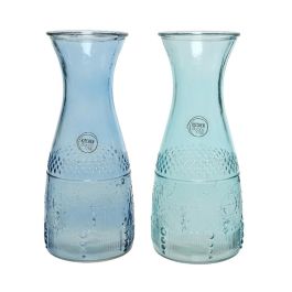 Botella de cristal con relieve 1100ml Ø10x25cm colores surtidos azul claro y oscuro Precio: 7.69000012. SKU: S7902798