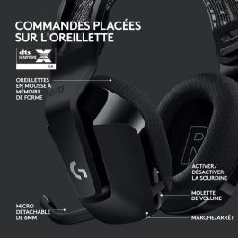 Logitech G G733 Auricular Gaming Inalámbrico con Micrófono Desmontable Blue VO!CE, RGB LIGHTSYNC, 29h Batería, para PC y Consola - Negro