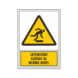Syssa 245x345 mm Pictograma Señal de Advertencia ¡Atención! Caídas al Mismo Nivel en PVC Precio: 3.88999996. SKU: B15B5J8HQF