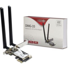 Inter-Tech DMG-35 Adaptador de Red Inalámbrico Interno PCIe, Wi-Fi 6, Bluetooth 5.0, 3000 Mbit/s, Doble Banda