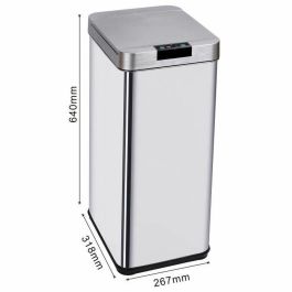 Kitchen Move PARKSIDE Bote de Basura Automático 50L Acero Inoxidable Cepillado Rectangular con Fleje Tapa Manos Libres Kitchen Move PARKSIDE Bote de Basura Automático 50L Acero Inoxidable Cepillado Rectangular con Fleje Tapa Manos Libres