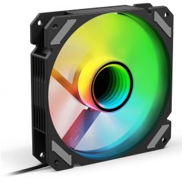 Sharkoon SHARK Mirror RGB PWM REVERSE Ventilador PC 120mm Negro con RGB Direccionable, Efecto Espejo Infinito y Flujo de Aire Invertido