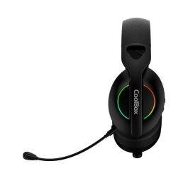 Coolbox Auriculares WB01 Inalámbricos Bluetooth 5.4 con Micrófono Extraíble y RGB - Negro