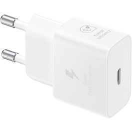 Samsung EP-2510XWEGEU Cargador USB Tipo C de 25W Carga Súper Rápida GaN Blanco
