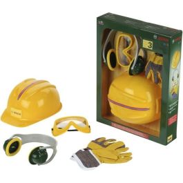 Klein Juego de Accesorios de Trabajo Infantil Temática BOSCH, 4 Piezas (Casco Ajustable, Gafas, Auriculares, Guantes) - Para Niños de 3+ Años