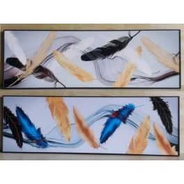 Cuadro Glam DKD Home Decor Azul Dorado 3 x 60 x 180 cm (2 Unidades) Precio: 198.59000007. SKU: S3028599
