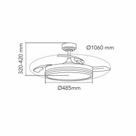 Ventilador de Techo CristalRecord SUPERECO RETRAC 45W MD Transparente