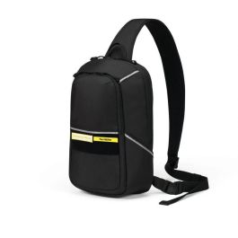 Dicota P20471-15 Sling Bag Reflective Negra, Mochila Senderismo 12.9", Resistente Agua, Elementos Reflectantes, PET Reciclado