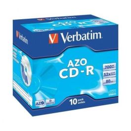Verbatim CD-R Azo 700MB 52X 10 unidades en caja Jewel, superficie Crystal