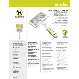 Andis Carda de Limpieza Automática para Perros y Gatos - Cepillo Alisador para Manto Brillante y Saludable, Acero Inoxidable