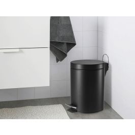 Confortime Cubo Basura Metal con Pedal 5 Lt Negro
