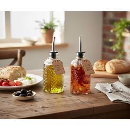 Inde Aceitera Vidrio con Tapón 220 ml 6.3x6.3x18 cm (24 Unidades)