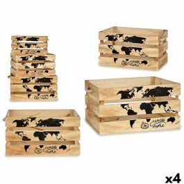 Juego de Cajas Decorativas YY182102C8 Negro Natural Madera (4 Unidades) Precio: 78.49999993. SKU: B1E69Z7CZB