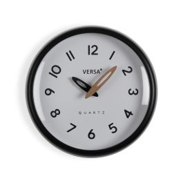 Reloj de Pared Versa Blanco Negro Plástico Reloj de Pared Versa Blanco Negro Plástico